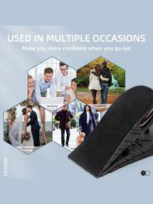 1 Pair Hidden Heel Insoles, Concealed Height Increase Cushion Device, Invisible Heel Pads, Anti-Slip, Suitable For Casual Shoes & Sneakers, Height Increasing Insoles - متعدد الألوان - مشاهدة 5