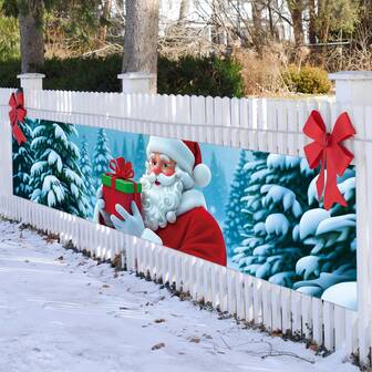 1PC(17x78inch), Merry Christmas Yard Banner - Santa Claus Sign For Holiday Party Supplies And Home Decor - Perfect For Outdoor, Indoor, Yard, Garden, Porch, And Lawn,Christmas