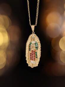 1 Peça Colar Elegante e Luxuoso de Aço Inoxidável com Zircônia Sintética, Joia Versátil e de Alta Qualidade para Banquetes, Festivais, Presente do Dia dos Namorados - Uso em Todas as Estações