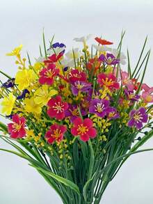 5 قطع/10 قطع من النباتات الاصطناعية متعددة الألوان مع ثمار وأزهار البابونج الصغيرة، ديكور منزلي نباتات خضراء مزيفة، مناسبة لعيد الميلاد، عيد الحب، عيد الأم، عيد الأب، عيد الفصح