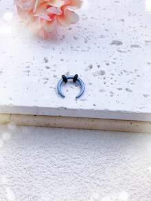 1 pezzo Anello per il naso in acciaio inossidabile stile punk, forma a mezzaluna, anelli per setto nasale, piercing per naso e orecchie, gioielli per il corpo, unisex