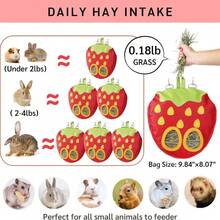 Rabbit Hay Feeder Bag For Cage Guinea Pig Timothy Hay Dispenser Storage Manger Hanging Large Less Waste For Bunny,21020073 - Mustard Yellow - View 5