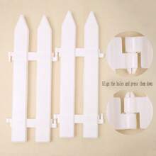 5pcs/10pcs/20pcs Christmas Supplies Tree Fence Scene Decoration Removable Plastic Fence Plastic Fence White Plastic Fence - Multicolor - View 18
