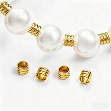 20入組304不銹鋼大孔間隔珠環,孔徑6mm,適用於手鍊項鍊時尚簡約diy珠寶配件串珠 - 銀色 - 查看 9