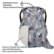Baby Car Seat Cover, Baby Stroller Canopy With Observation Window, Cute Animal Pattern - Multicolor - View 5