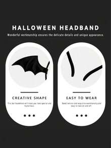 1 Kẹp tóc dơi Halloween, băng đô cánh dơi, băng đô tai dơi hoạt hình, phụ kiện tóc trang phục hóa trang, màu đen, rất thích hợp để trang trí tiệc Halloween và Giáng sinh - Nhiều màu - Xem 7