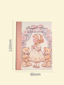 1pc A7 Cute & Warm Kitty Theme Notebook, Fairytale Town Series, Suitable For Gifts, Office, Home, Marking, Labeling, Classroom, Entertainment Toys, Student Journals, Creative Vintage Scrapbooking Materials, DIY Decorative Stickers