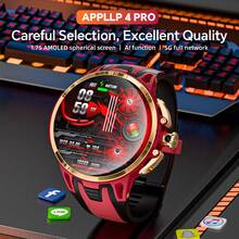 LOKMAT APPLLP 4 PRO 智能手表，1.75 英寸 AMOLED 显示屏，支持 4G/5G SIM 卡，兼容安卓和 iOS 设备，配备 180° 可旋转高清摄像头，支持蜂窝数据和 Wi-Fi 连接，可下载第三方应用，接收通知提醒，搭载安卓 8.1 操作系统 - APPLLP 4 PRO - 查看 3