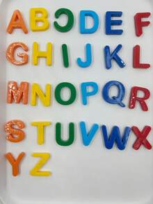 1 Box Magnetic Letter Set - Ideal For Early Language Learning, Spelling And Teaching: Perfect Gift For School Education And Home Education, Also A Great Choice For Halloween And Christmas Gifts. Alphabet Numeric Refrigerator Magnets, Suitable For Learning Toys And Children's Toys, Interactive Spelling Practice, Math Games, Random Letter Colors And Sizes. - Multicolor - View 6