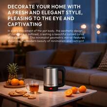 600毫升电热水壶，家用快速烧水壶 - 銀色 - 查看 4