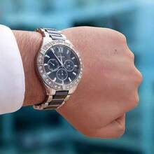 Orient Reloj de cuarzo de acero inoxidable con cristales de dos tonos y función múltiple, esfera negra con calendario de día, adecuado para uso diario, fiesta, ropa y como regalo de cumpleaños para mujeres y novias