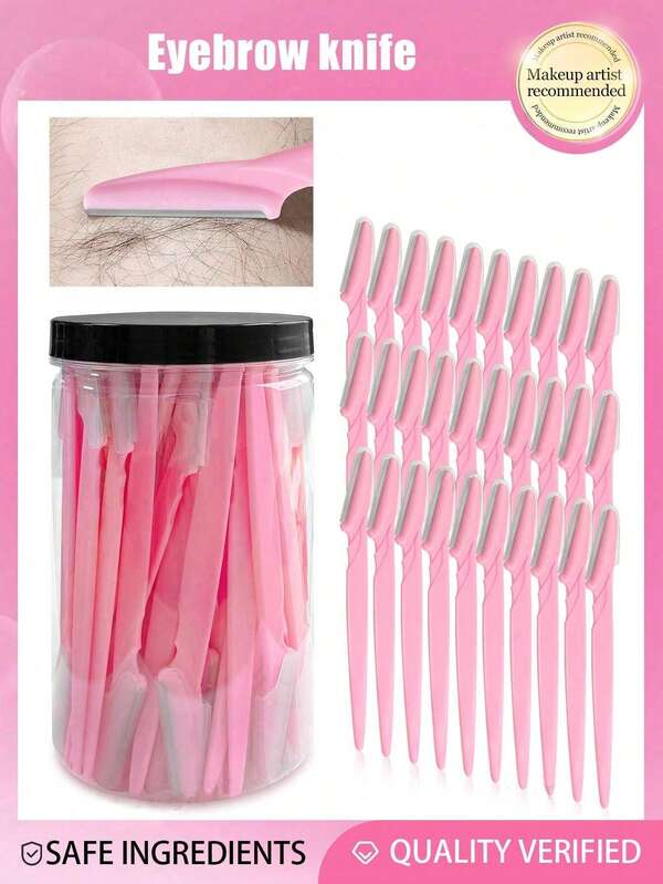 10/20/30 piezas Recortador y afeitadora de cejas profesional de acero inoxidable con cubierta protectora transparente, agarre cómodo, apto para uso en seco y húmedo, apto para hombres y mujeres