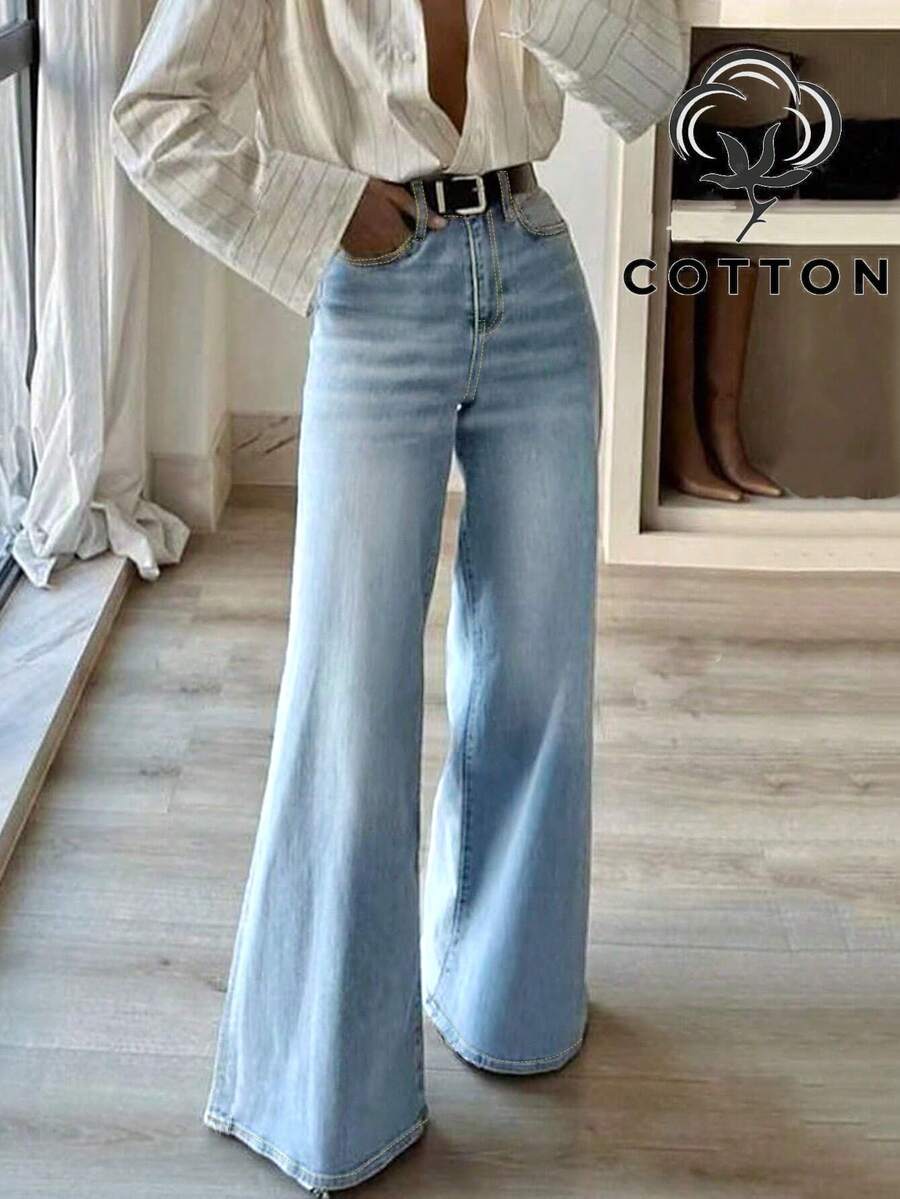 Pantalones vaqueros casuales de unicolor con bolsillo, cremallera y botón, estilo picante de chica de moda, no elásticos, con bolsillo de enchufe para mujer; adecuados para la vuelta al colegio, uso diario, uso en casa y vacaciones de ocio