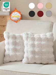 1/2/4 Stück luxuriöser Kunstfell Toskana Kissenbezug, Kissenhülle, ohne Kisseneinsatz, flauschige Heimdekoration Kissenhülle für Wohnzimmer Sofa, Schlafzimmer Kopfteil, Überwurfkissen, Oeko-Tex