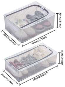 1 Stück PVC transparente Schuhaufbewahrungsbox, dick & faltbar, Schuhorganizer für unter das Bett, verschiedene Größen erhältlich