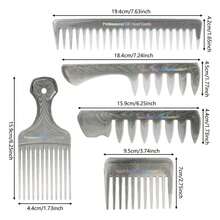 5-Piece Men's Styling Comb Set Barber Textured Comb Vintage Hair Brush PP Plastic Haircare Accessories