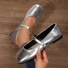 Shoes For Women Spring Fall Outdoor Walking Travel Ladies Shoes Loafers Womens Square Toe Ballet Flats Comfortable Dressy Casual Slip On Ballerina Flat - Bạc - Xem 4