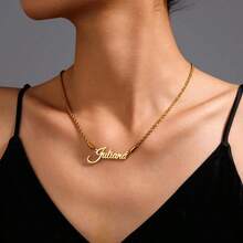 Stainless Steel Double Layer Butterfly Necklace, Personalized Heart English Letter Choker Necklace Pendant, Ideal Gift For Couples, Friends, Family, Mother's Day, Fashion, Autumn, Minimalist, Casual, Vintage Customized, Unique Gift For Girlfriend, Mom, Family, Friends, Daughter For Anniversary, Valentine's Day, Mother's Day, Birthday, Graduation, Daily Wear, Wedding, Prom - Gold - View 4