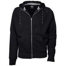 Mens Full Zip Hooded Sweatshirt (Black) - Coffee Brown - View 1