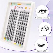 120 pezzi Ciuffetti di ciglie stile manga, ricci C, estensioni ciglie a grappolo sinistra e destra, estensioni ciglie finte individuali, per trucco quotidiano, fai da te a casa, morbide e facili da usare