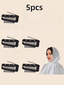 5pcs New Hair Clips Set For Wigs, Hats, Veils, Scarves, Fixation Clips, Suitable For Women, Hair Slide, Hair Barrettes - Multicolor - View 9