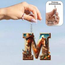 2D Flat Acrylic 26 English Alphabet Decorative Pendant, With Hanging Letter A-Z - Suitable For Christmas, Valentine's Day And Thanksgiving Decoration. Multifunctional Keychain And Backpack Hanging Accessory