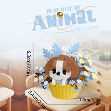 甜点蛋糕，熊猫动物，卡通公仔积木摆件，娃娃礼物，适合作为女性礼物交换，生日礼物，圣诞礼物，新年礼物