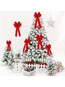 4 piezas - Funda para respaldo de silla de Papá Noel 2025, de 23.6*20 pulgadas, roja, desmontable y lavable, para la cena de solsticio de invierno, fiesta de Navidad, Año Nuevo, decoración de mesa del hogar, mejor regalo festivo, decoración navideña para el hogar, decoración de habitación