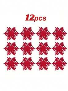 12 pièces Porte-couverts en feutre de flocons de neige de Noël, pinces à couverts, sets de table, décoration de table de fête de Noël pour ajouter de la couleur à votre table de fête de Noël, convient pour Noël et diverses fêtes