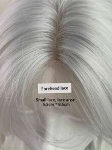 蕾丝铂金狼鱼短假发套装，时尚前卫，男女通用灰色鲤鱼头全头假发套装，逼真合成发 - 彩色 - 查看 4
