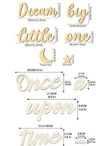 婴儿房装饰一套，Once Upon A Time木质英文标语卧室客厅家居墙面软装饰道具 - 多色 - 查看 5