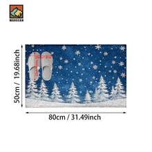 1pc/2pcs Winter Wonderland Snowflake Christmas Pattern Bathroom Anti-Slip Mat, Faux Cashmere Material, Plush Decoration Suitable For Bathrooms, Doorways, Kitchens & Festive Decorations, Machine Washable, Gift Idea - Multicolor - View 14