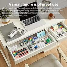 1/16/25 صندوق منظم مستحضرات التجميل للأدراج، صناديق تخزين مستحضرات العناية بالبشرة على سطح الخزانة، مجموعة منظمات أدراج بلاستيكية شفافة قابلة للتركيب، صناديق تنظيم خزانة المكياج الشفافة، صناديق تخزين أنيقة، منظمات وصناديق تخزين لأدراج المكتب، مناسبة لمستحضرات التجميل والمجوهرات والأدوات الصغيرة في المطبخ والنوم والحمام والمكتب وديكور أدراج المكتب