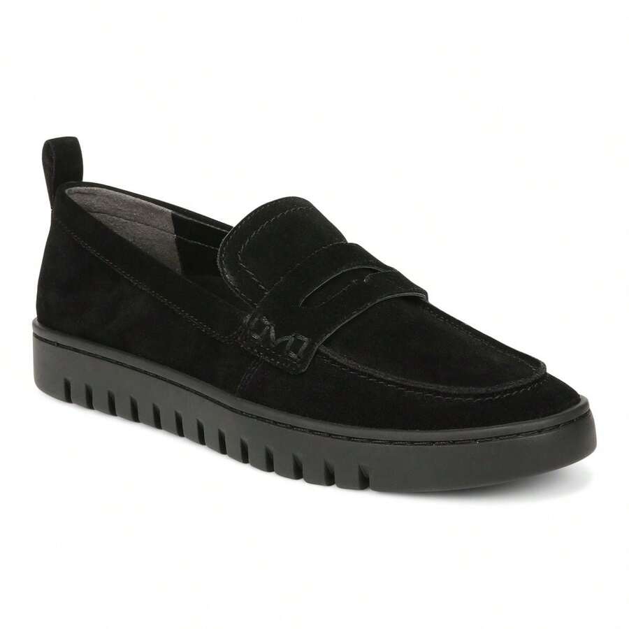 Vionic Women's Uptown Loafer - Black Shoes Women - Brown Shoes Women - Women's Gold Shoes - Flats Women - Shoes For Women>Fall Women's Loafer Shoes - Da lộn đen - Xem 1