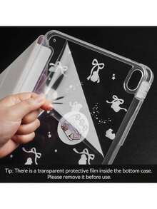 可爱图案智能保护套，带笔槽，适用于 iPad 第 11 代 A16 2025、第 10 代 10.9 英寸、iPad Air 第 4 代/第 5 代 10.9 英寸、iPad Air 11 英寸 M3 2025、第 7 代/第 8 代/第 9 代 10.2 英寸。 - 紫色貓咪 - 查看 8