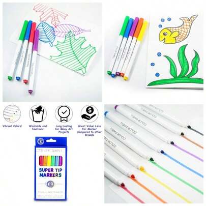 Bulk Markers - 18 Packs 8 Per Pack 144 Total - Tip Bulk Markers