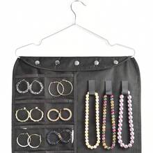 Hanging Jewelry Organizer, Accessories Organizer, 80 Pocket Organizer Holding JewelriesBeige