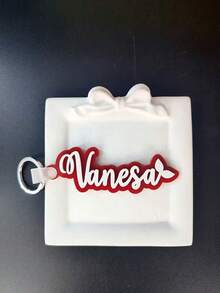 1pc Acrylic Personalized Name Tag Keychain, Perfect Gift For Family And Friends, Colorful, Cute, Kawaii, Millennium Style, Fashionable, Unisex, Casual, Customizable, Ideal Gift For Him/Her - Steel Keychain + White Buckle - View 42