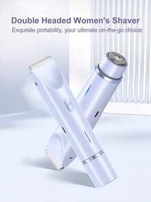 2-In-1 Electric Shaver, Wireless Bikini Trimmer For Women, Detachable Heads, Soft Touch, Wet & Dry Waterproof Design, USB Rechargeable, Portable, Suitable For Bikini Line, Underarms, Legs & Body Hair Removal, Travel Essential, Facial Hair Remover, Sensitive Area Razor - Multicolor - View 16