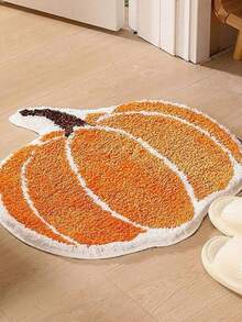 Alfombra de baño con tema de calabaza navideña, antideslizante, lavable a máquina, alfombra de piso suave y lavable, alfombra de piso decorativa navideña, alfombra de piso absorbente para baño, secado rápido y absorción - Adecuada para baño, lavandería, dormitorio, sala de estar, cocina, entrada - Decoración navideña para el hogar, decoración de entrada de alfombra Decoraciones navideñas Decoración navideña Decoraciones navideñas Decoración de habitación del hogar