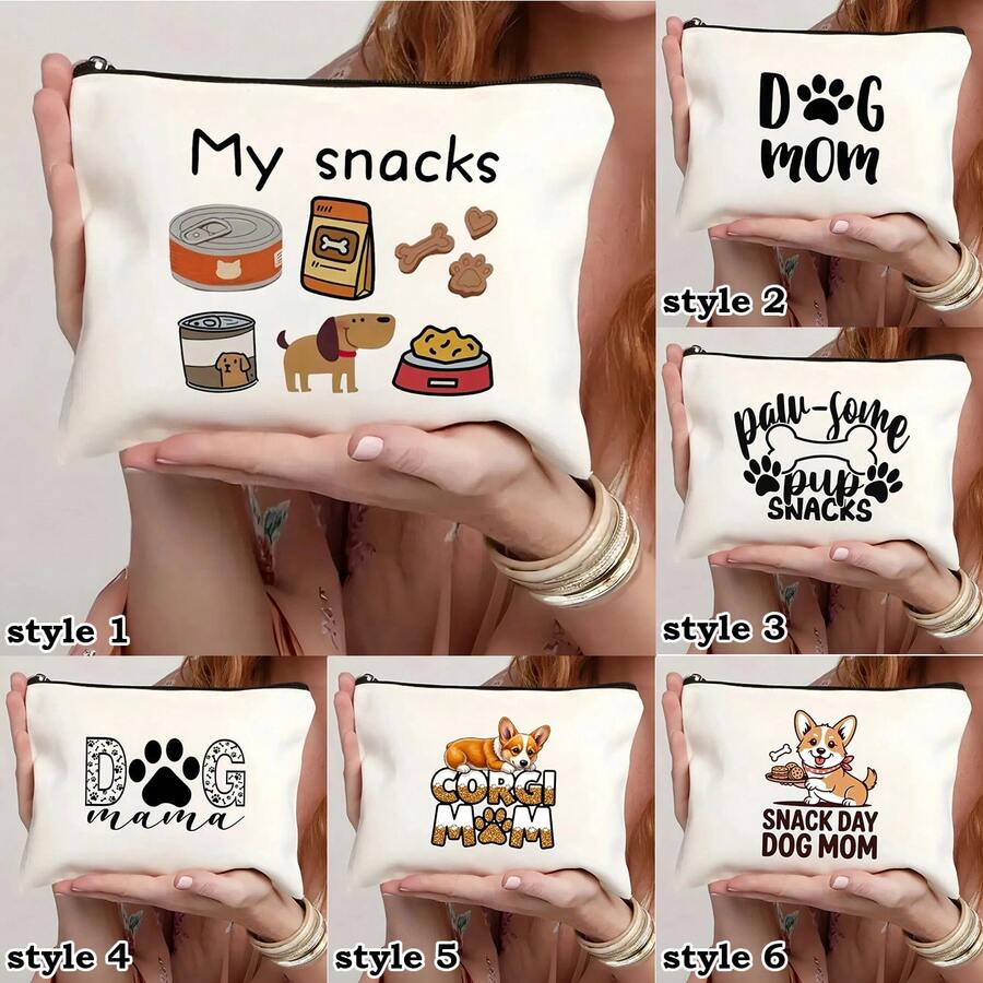 Adult Dog Snack Storage Bag, Cute Pet Snack Pattern, Lightweight Zipper Bag, Suitable For Travel, Odourless, Perfect For Pet Toys, Snacks, And Collars - The Perfect Gift For Dog Mums. - Multicolor - View 1