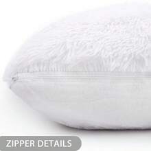 Plain Plush Cushion Cover Without Filler - White - View 8