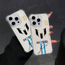 The Design Of Messi'S Number 10 Football Jersey, A Shockproof Transparent Soft Back Phone Case, Compatible With For Iphone 16, 15, 14, 13, 12, 11 Pro Max, X, XR, XS Max, 8, And 7 Plus. - 無色 - 查看 7