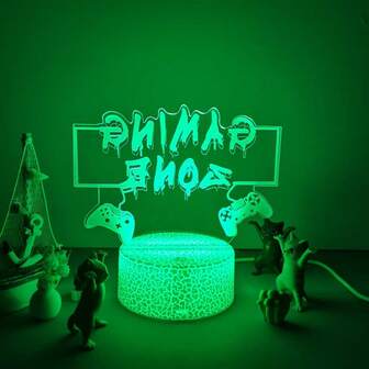 1pc Creative 3D LED Night Light With Artistic Design, Touch Control USB Powered Modern Home Decor Bedroom Lighting, Game Theme Wall Lamp, Fine Crafted Plastic Structure