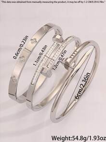 Camhanno 3 Pieces Of Light Luxury Elegant Stainless Steel Romantic Style Bracelet Set, Suitable For Dating Scenes, An Excellent Gift To Showcase Taste, Summer Flower Design Link Bracelet, Summer Solid Color Bracelet, Ladies', Party, Daily Decoration, Birthday Gift Jewelry