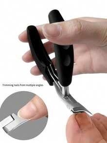 1pc Curved Tip Nail Clipper, Angled Nail Scissors, Suitable For Thick Nails Trimming, For Adults And Elderly, Precision Toenail Trimmer - Wide Mouth, Straight Blade Fit For Thick Nails, Odorless Foot Care Tool - Multicolor - View 10