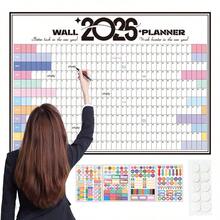 1 套 2026 年英文挂历，29.2*20.6 英寸日历计划器，12 个月简约自律跟踪海报计划器，适用于办公室、教室、家庭 - 均碼 - 查看 2