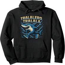 Italian Brainrot Tralalero Tralala, Funny Brain Rot Meme Pullover Hoodie - 黑16 - 查看 1