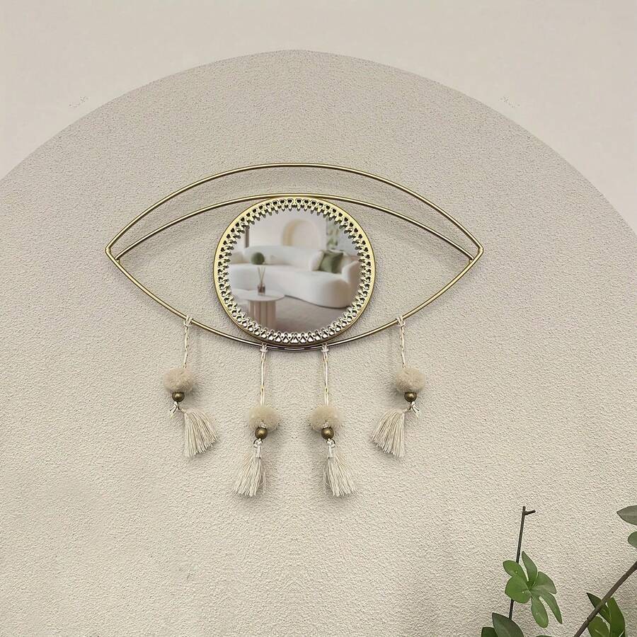 1 oglindă decorativă de formă neregulată, plasată orizontal, cu suprafață de sticlă rezistentă la rugină, potrivită pentru camere de zi, dormitoare, intrări, decorare de perete multifuncțională, decor pentru casă - nu necesită electricitate.