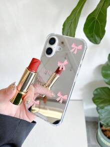 Bowknot Hear Cute Pattern Mirror Anti-Fall Sleeve Phone Case Compatible With IPhone 13/11/17/16/14/15/15pro/15 Plus/15 Promax/7plus/8plus/X/Xs Max/Xr/11pro/12pro/13pro/14pro/12mini/13mini/11promax/12promax/13promax/14promax/14plus/17pro/17Air/6/6s Plus/7/8/16Pro/16plus/16promax/Se2/17promax&Compatible With Samsung Galaxy/A54/A14/A12/A13/A15/A32/A33/A24/A52S/S20/S21/S22/S23/S24/S23Plus/S24ultra/S25/A15/A33/A23 - Multicolor - View 2